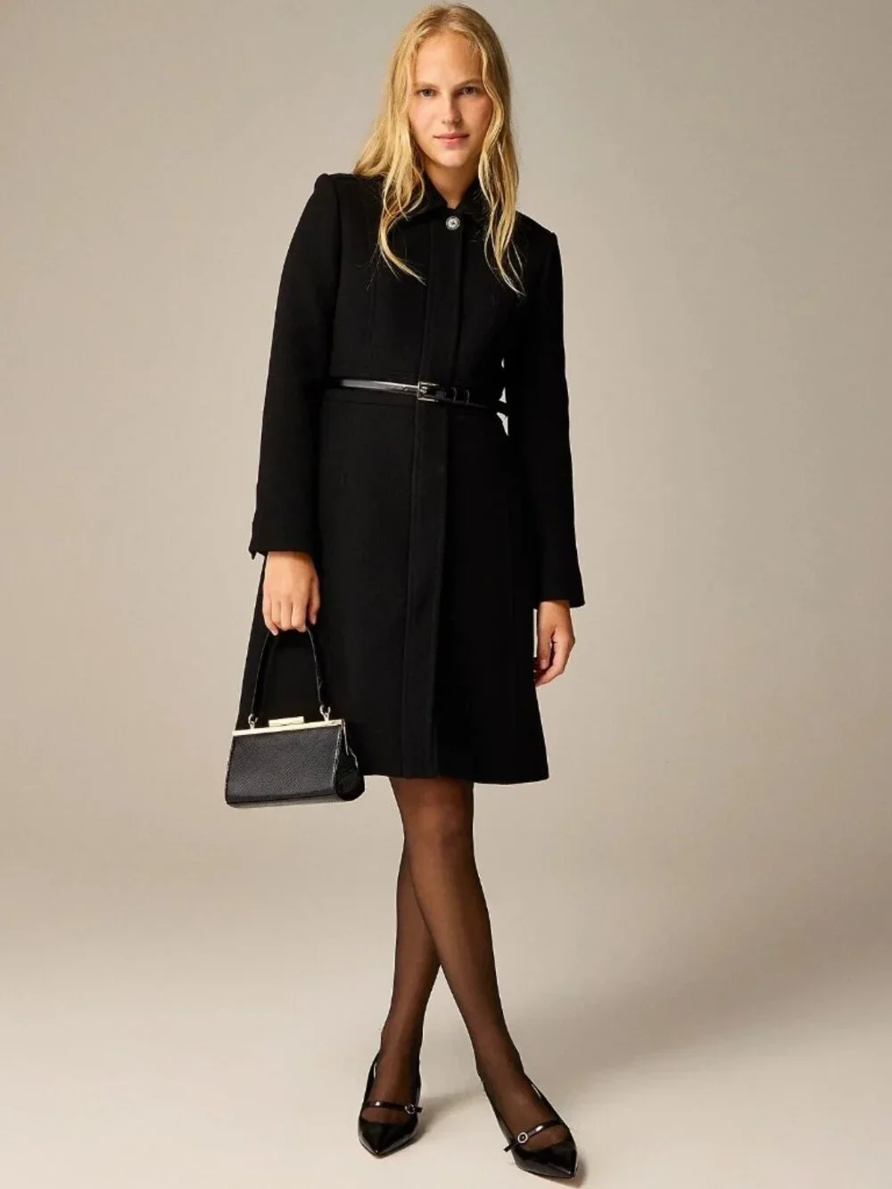 NWT J.Crew New Lady Day TopCoat in Black Italian Doublecloth Wool 2